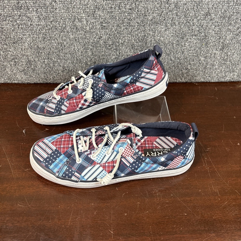 Sperry Crest Vibe Madras Womens Size 11 Multi Patchwork‎ Slip On Sneaker Shoes